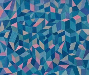 Josip Rubes, 6. Croatia, blue abstraction, 2022. oil on canvas, 80x100 cm - Copy